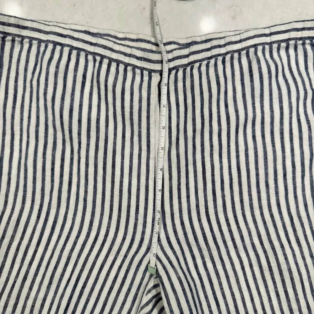 Chico’s Blue & White Striped 100% Linen Coastal Pants Chico's Size 0 Beach - Picture 6 of 16